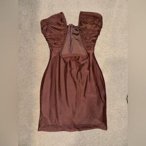 DRESS - XS PETITE brown corset bandage dress. Worn once. Very comfortable